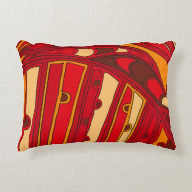 Abstract Orange Panels Accent Pillow (Front)