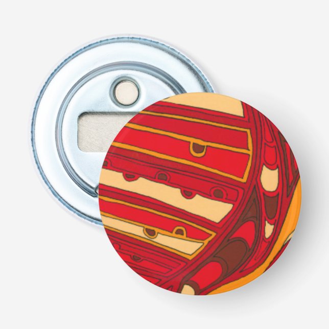 Abstract Orange Panels Bottle Opener (Front)