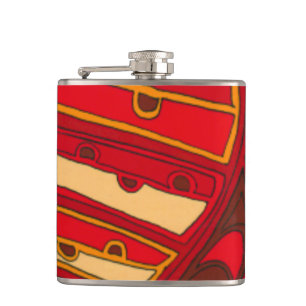 Abstract Orange Panels Flask