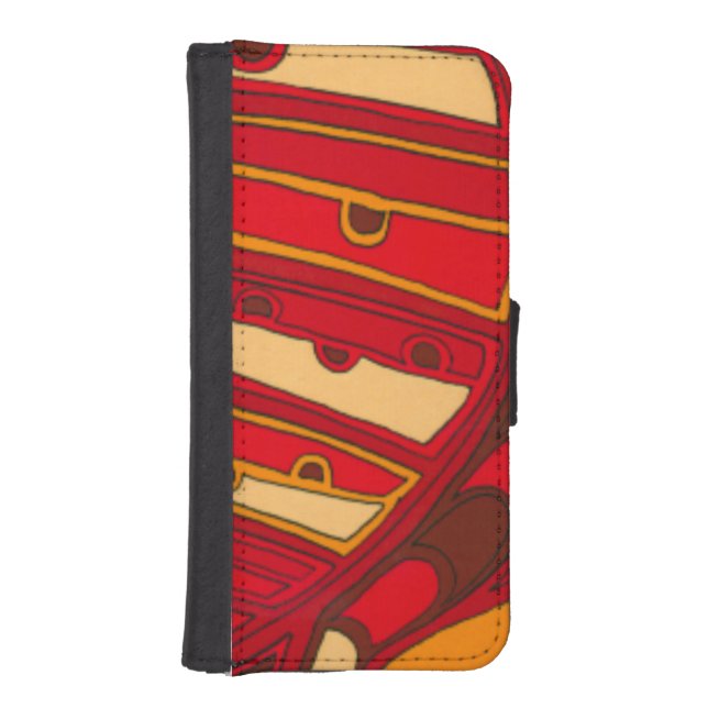 Abstract Orange Panels iPhone Wallet Case (Front)