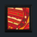 Abstract Orange Panels Jewelry Box<br><div class="desc">A surrealist dream,  these brightly colored abstract orange panels look like melted wax flowing through a canvas. A Jennifer Goldberger creation,  this work is amazing in its imaginative use of color and lines. Order yours today!</div>