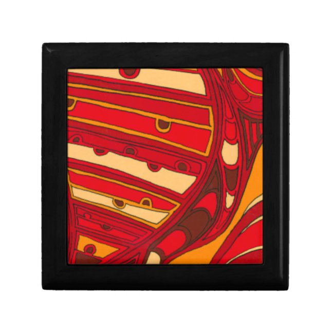 Abstract Orange Panels Jewelry Box (Front)