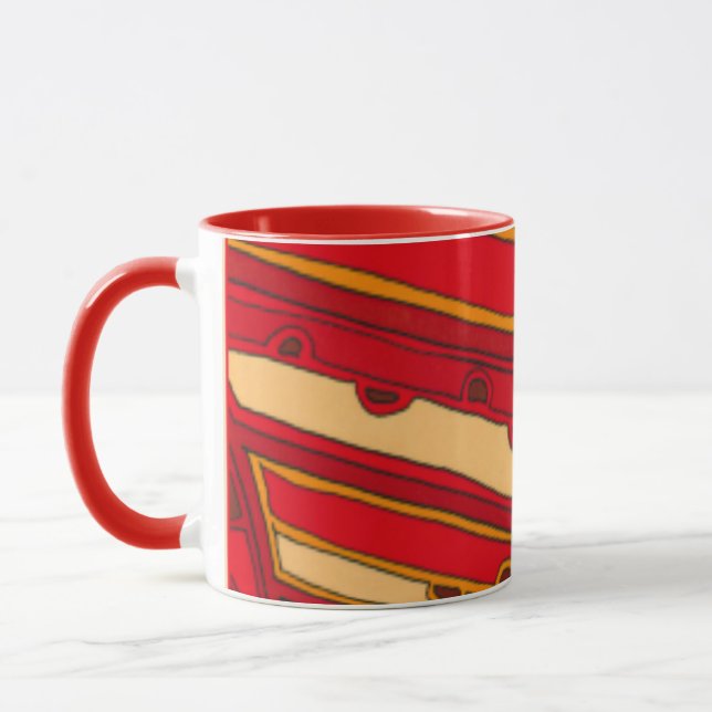 Abstract Orange Panels Mug (Left)
