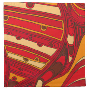 Abstract Orange Panels Napkin