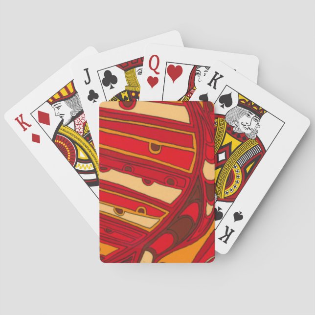 Abstract Orange Panels Poker Cards (Back)