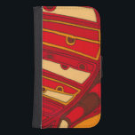 Abstract Orange Panels Samsung S4 Wallet Case<br><div class="desc">A surrealist dream,  these brightly colored abstract orange panels look like melted wax flowing through a canvas. A Jennifer Goldberger creation,  this work is amazing in its imaginative use of color and lines. Order yours today!</div>