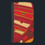 Abstract Orange Panels Samsung S4 Wallet Case<br><div class="desc">A surrealist dream,  these brightly colored abstract orange panels look like melted wax flowing through a canvas. A Jennifer Goldberger creation,  this work is amazing in its imaginative use of color and lines. Order yours today!</div>