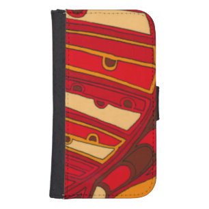 Abstract Orange Panels Samsung S4 Wallet Case