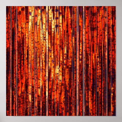 Abstract Orange Stripes Poster