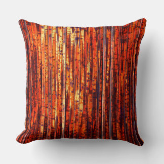 Abstract Orange Stripes Throw Pillow