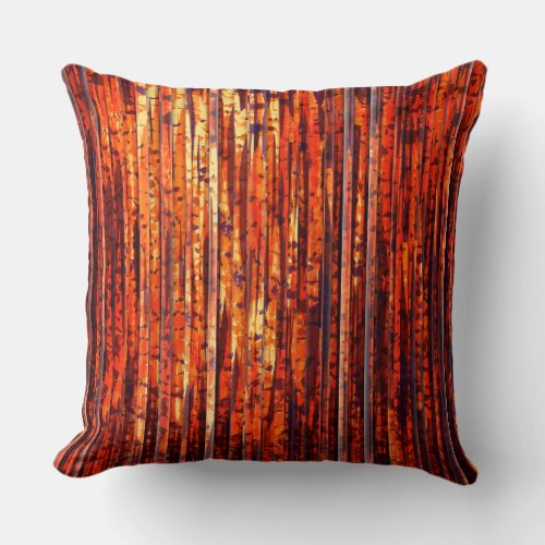 Abstract Orange Stripes Throw Pillow