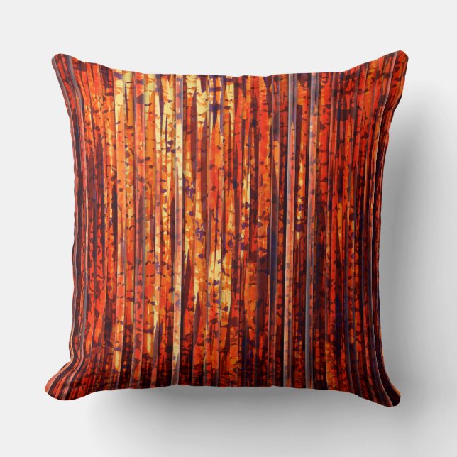 Abstract Orange Stripes Throw Pillow (Front)