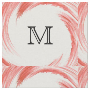 Abstract Orange Swirl Monogram Fabric