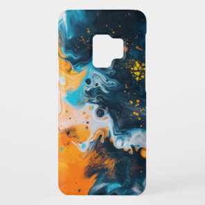 Abstract Orange Teal Fluid Art Case-Mate Samsung Galaxy S9 Case