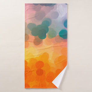 Abstract orange watercolor background. Illustratio Bath Towel