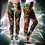 Abstract Orange White Splatters on Black Galaxy Leggings<br><div class="desc">Be a trendsetter in these super stunning photography leggings of sparkly gold, orange, light blue, and white light splatters on a black celestial background! Work out, run errands, or just hang out. So unique, you’ll never have to worry about any copycats! Add a solid black top for the ultimate in...</div>