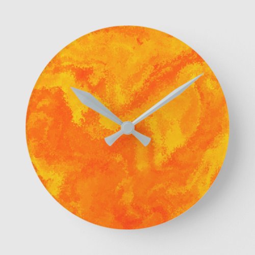 Abstract Orange Yellow Diffusion Round Clock