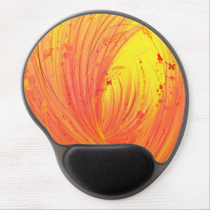 Abstract Orange Yellow Enchanted Garden Gel Mouse Pad