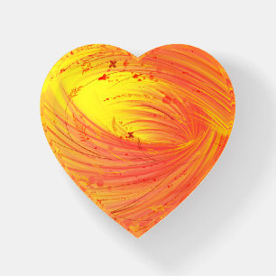 Abstract orange yellow Enchanted Garden  Paperweight