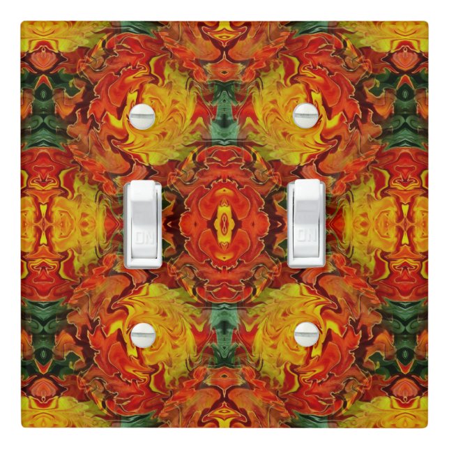Abstract Orange Yellow Green   Light Switch Cover (In Situ)