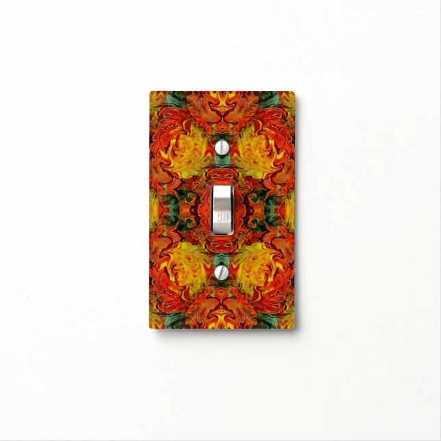 Abstract Orange Yellow Green      Light Switch Cover (In Situ)