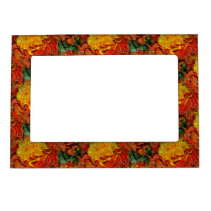 Abstract Orange Yellow Green Pattern      Magnetic Frame