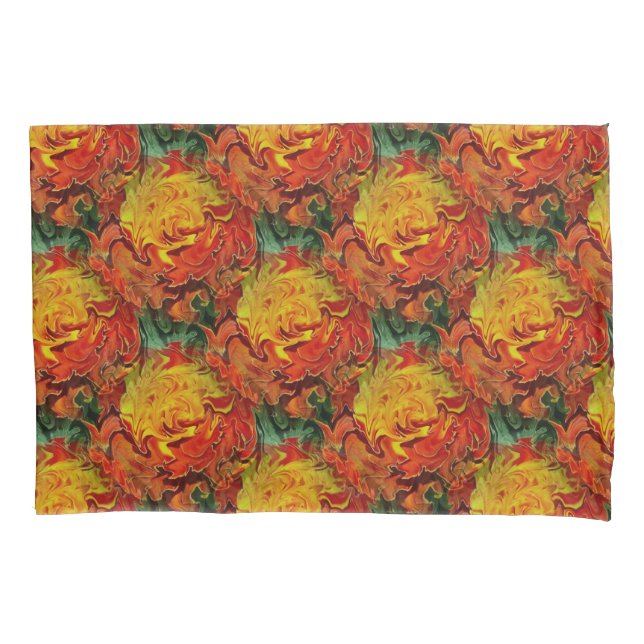Abstract Orange Yellow Green Pattern       Pillow Case (Front)