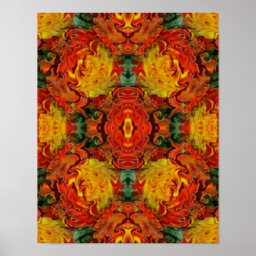 Abstract Orange Yellow Green      Poster