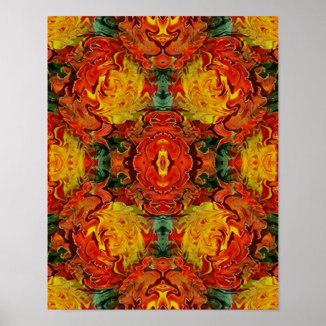 Abstract Orange Yellow Green      Poster (Front)