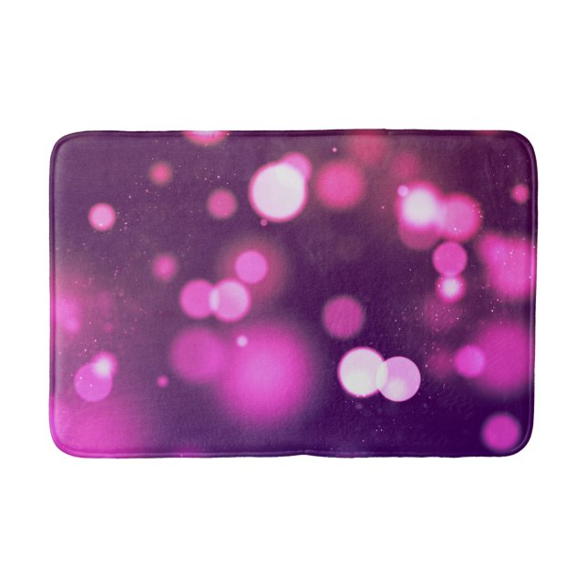 Abstract Orbs Pink/Purple Whimsical Design bathmat (Front)
