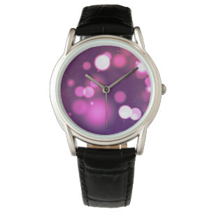 Abstract Orbs Pink/Purple Whimsical Design Dots Watch