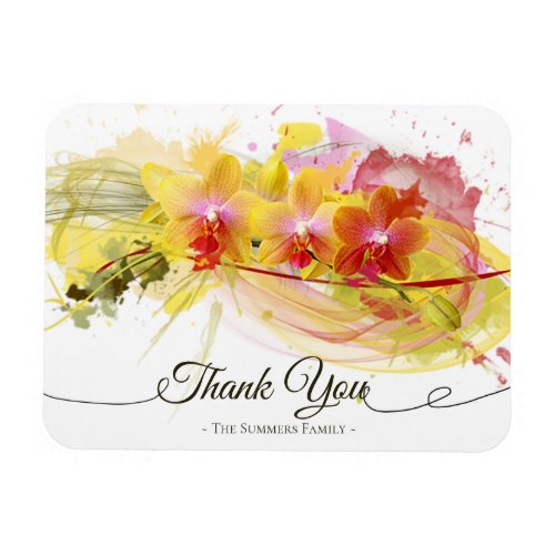 Abstract Orchids Color Splash Calligraphy Magnet