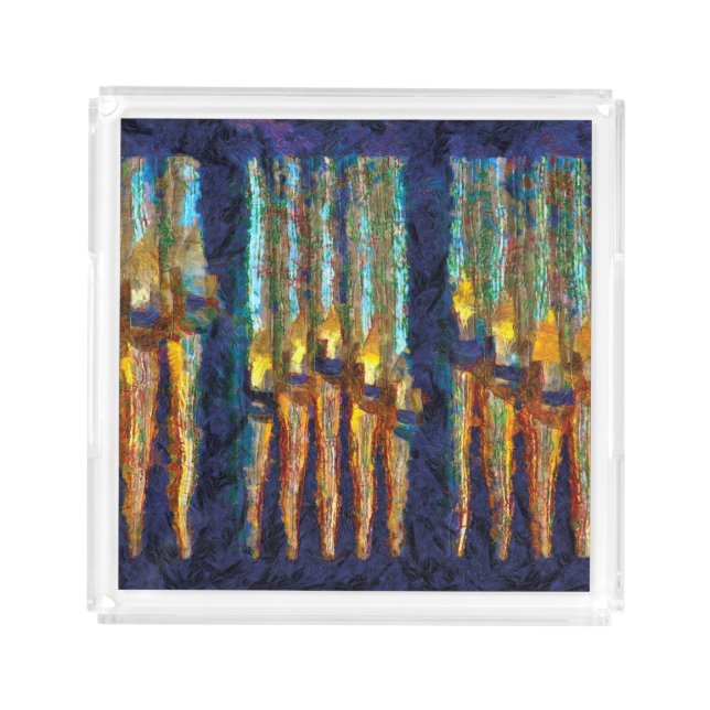 Abstract organ pipes shower curtain acrylic tray (Front)
