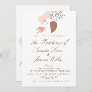 Abstract Organic Geometrical Earthy Shapes Wedding Invitation