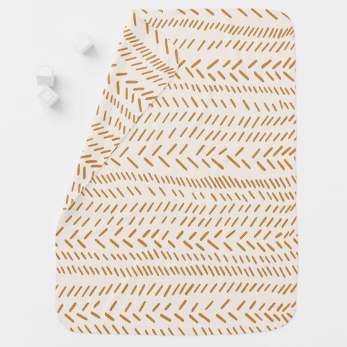 Abstract Organic Lines Art in Boho Gold Baby Blanket