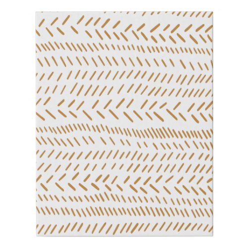 Abstract Organic Lines Art in Boho Gold  Faux Canvas Print