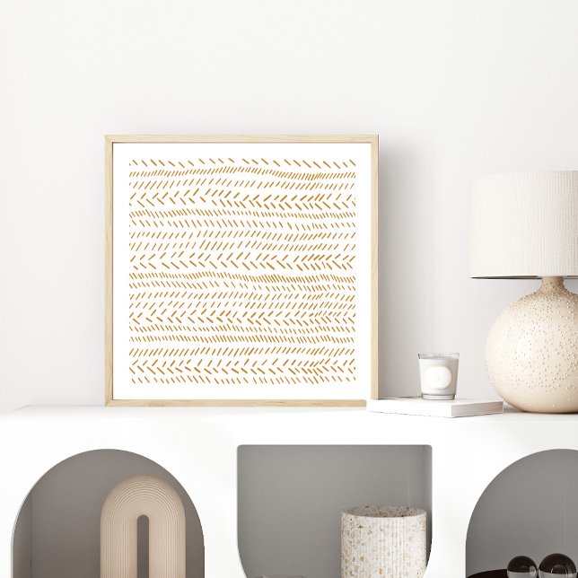 Abstract Organic Lines Art in Boho Gold Poster (Creator Uploaded)