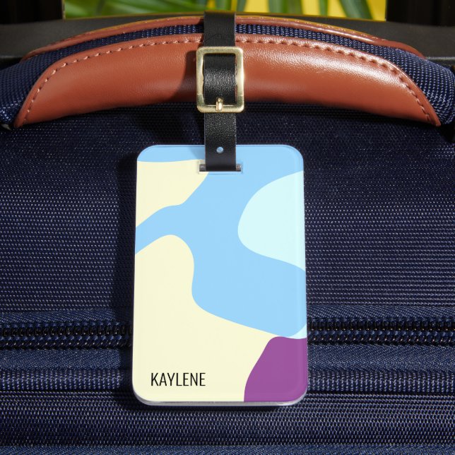 Abstract Organic Shapes Personalized Luggage Tag (Front Insitu 2)