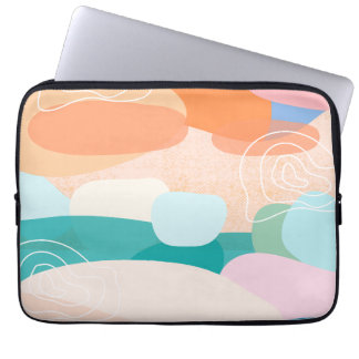 Abstract Organic Shapes Sunset Color Palette Laptop Sleeve
