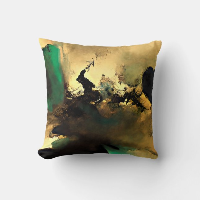 Abstract Oriental Mood Art Throw Pillow, 18"×18" Pillow (Front)