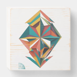 Abstract original ai artwork Wood Sign box