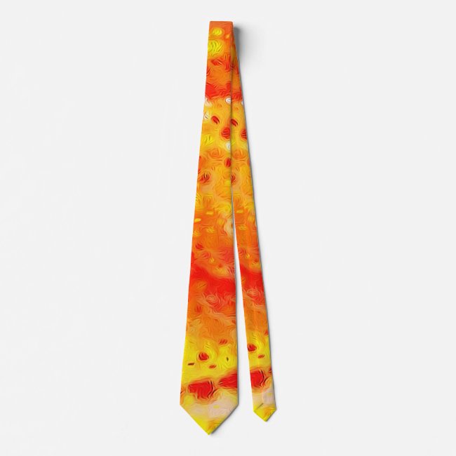 Abstract Original Art Orange Riot Pattern Tie