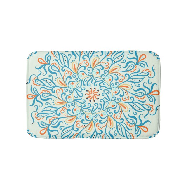 Abstract Ornament Ceramic Tile Pattern Bath Mat (Front)
