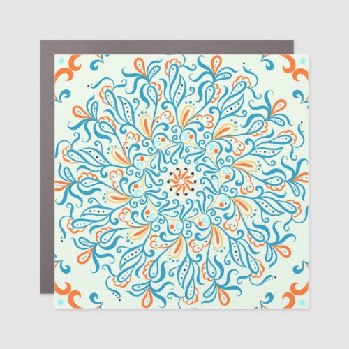 Abstract Ornament Ceramic Tile Pattern Car Magnet