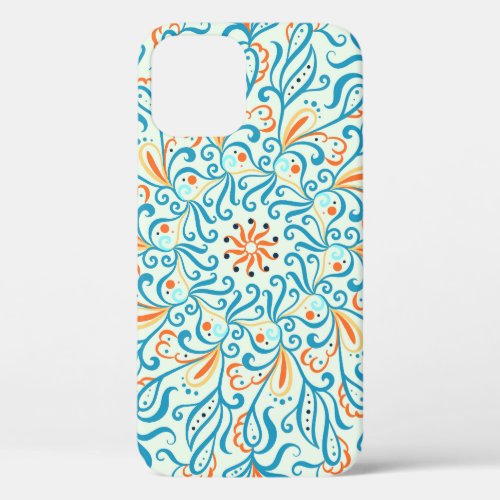 Abstract Ornament Ceramic Tile Pattern iPhone 12 Case