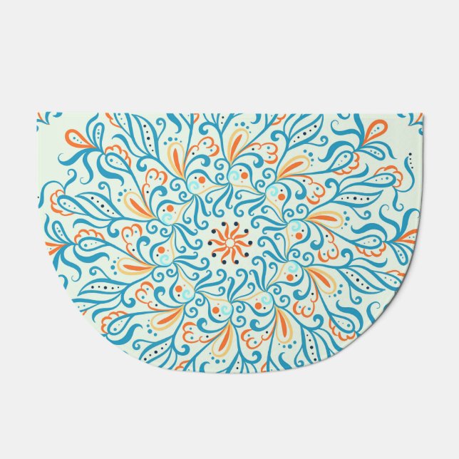 Abstract Ornament Ceramic Tile Pattern Doormat (Front)