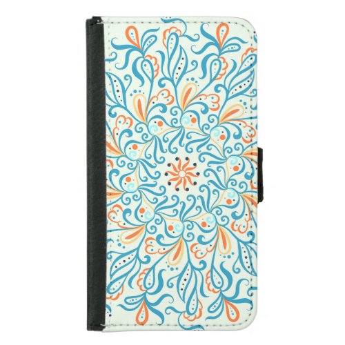 Abstract Ornament Ceramic Tile Pattern Samsung Galaxy S5 Wallet Case