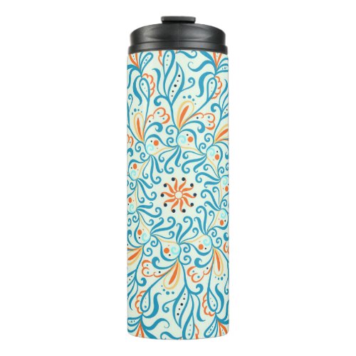 Abstract Ornament Ceramic Tile Pattern Thermal Tumbler