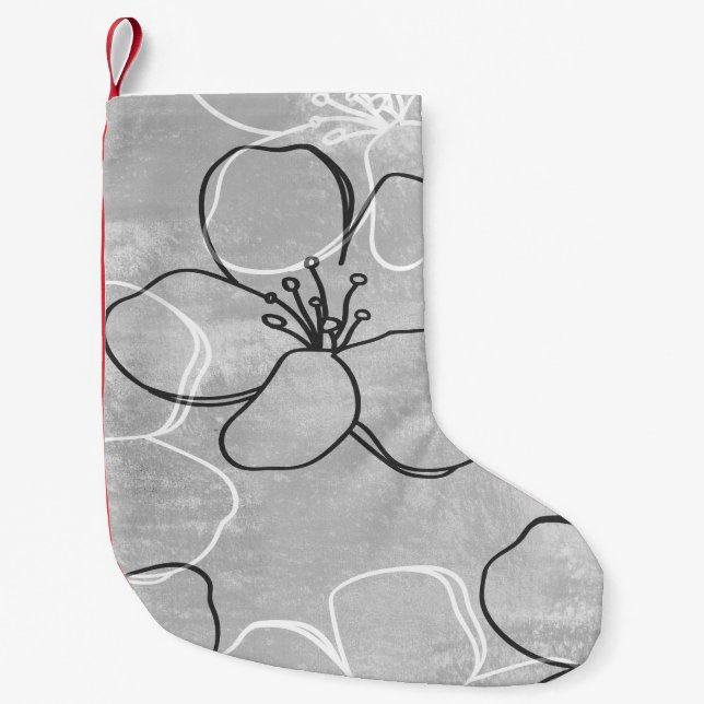 Abstract ornament of blooming apple tree.Seamless  Small Christmas Stocking (Front)