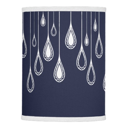 Abstract ornamental elegant navy blue white lamp shade